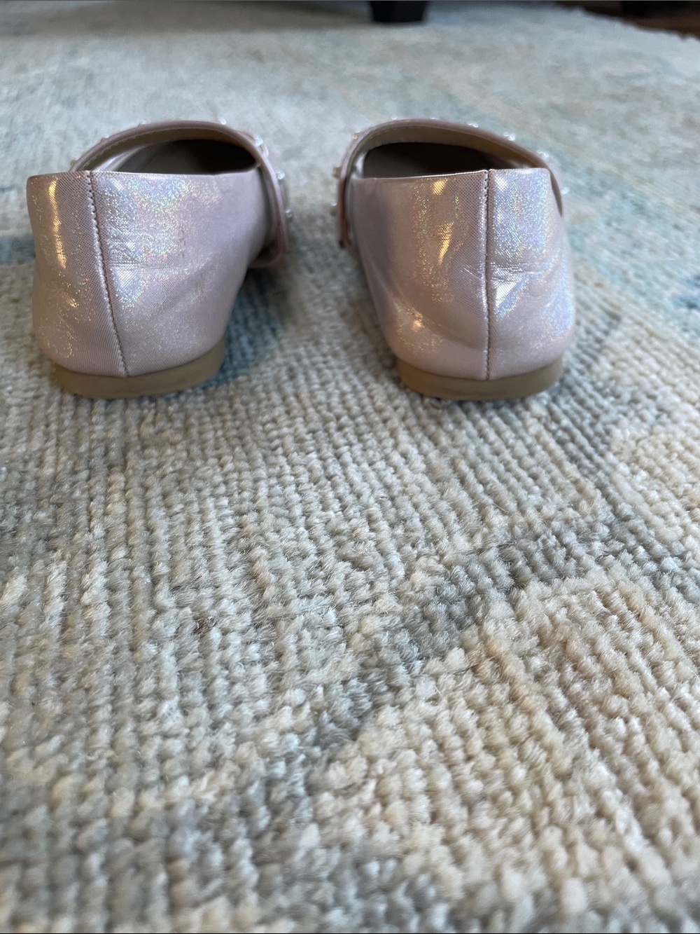 Cat & Jack Iridescent Pink Pearl-Trim Mary Jane Flats - Picture 3 of 3